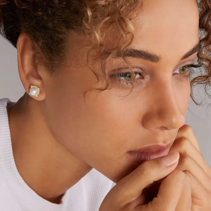 Earrings LAGOS Luna Pearl Diamond Stud Earrings Earrings LAGOS Luna Pearl Diamond Stud Earrings