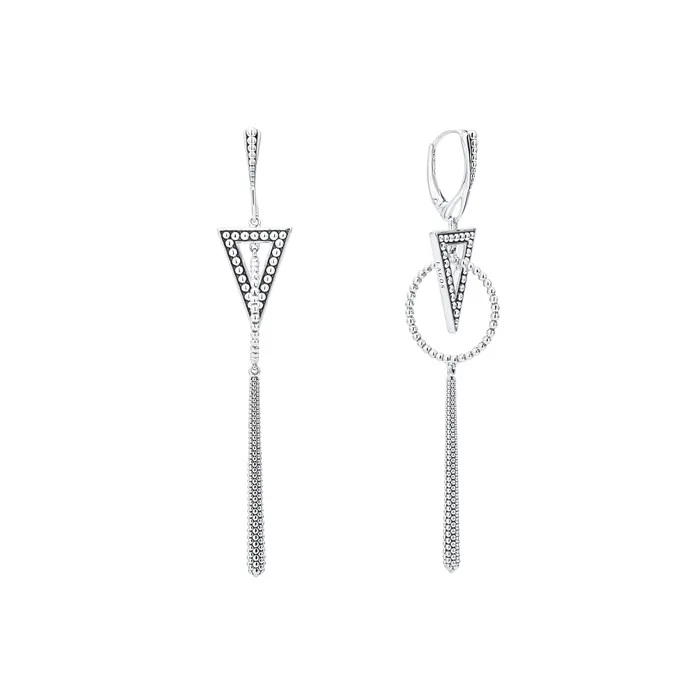 Earrings Lagos Signature Caviar Triangle Circle Drop Earrings