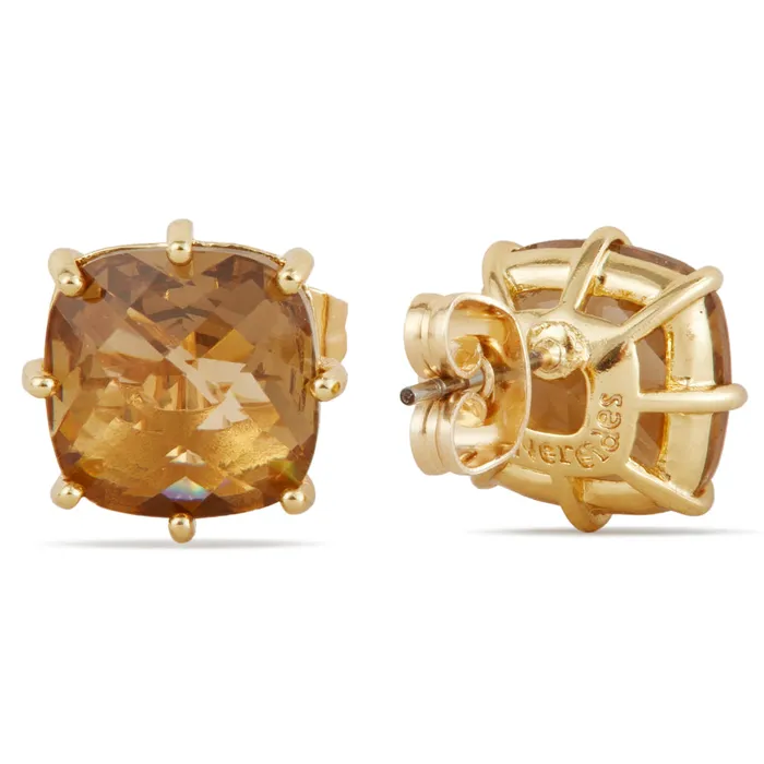 Earrings Les Nereides Golden Brown Diamantine Square Stone Post Earrings Les Nereides Earrings Les Nereides Golden Brown Diamantine Square Stone Post Earrings Les Nereides