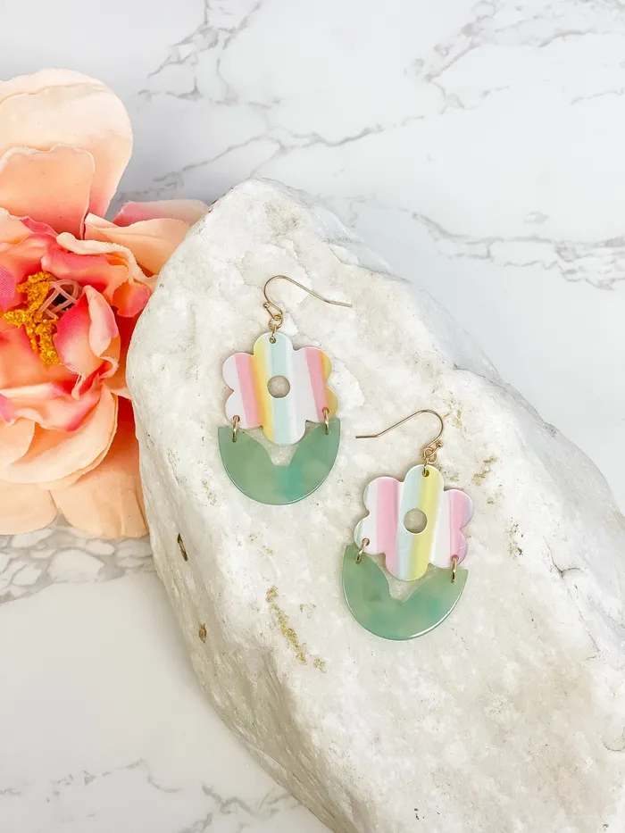 Earrings Prep Obsessed ESS Multi Spring Flower Dangle Earrings