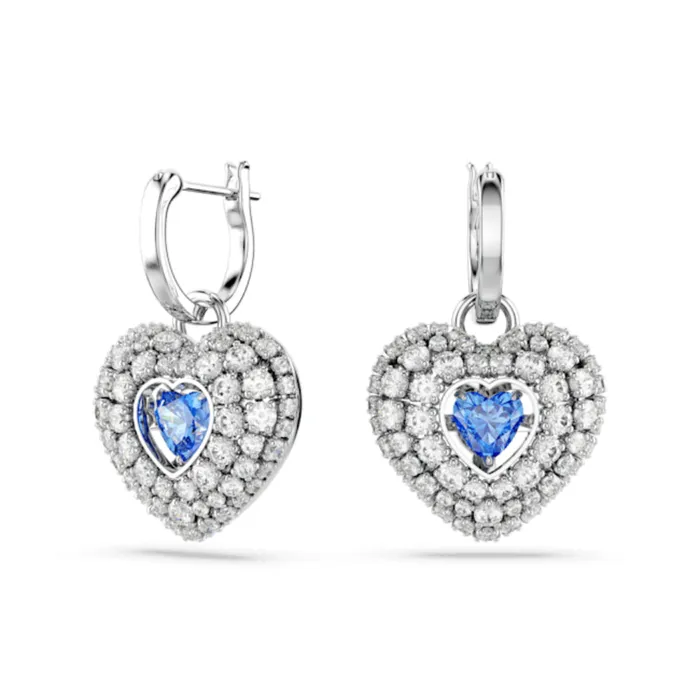 Earrings Swarovski Hyperbola Drop Earrings Heart Blue Rhodium plated Swarovski Earrings Swarovski Hyperbola Drop Earrings Heart Blue Rhodium plated Swarovski