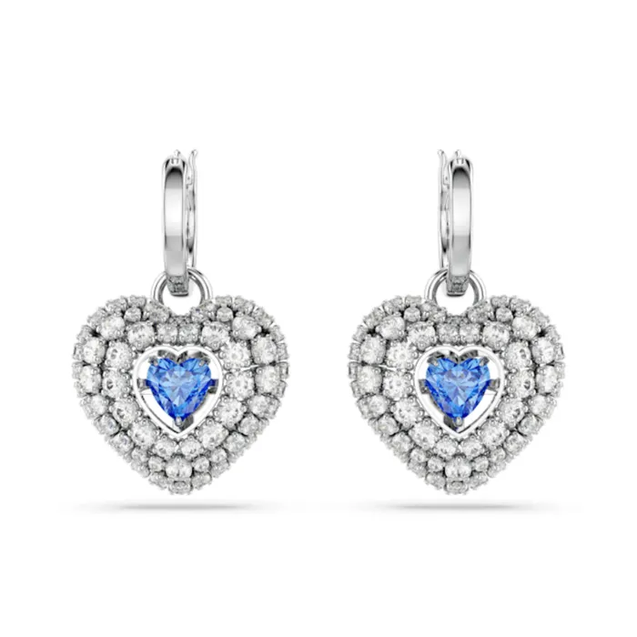 Earrings Swarovski Hyperbola Drop Earrings Heart Blue Rhodium plated Swarovski Earrings Swarovski Hyperbola Drop Earrings Heart Blue Rhodium plated Swarovski