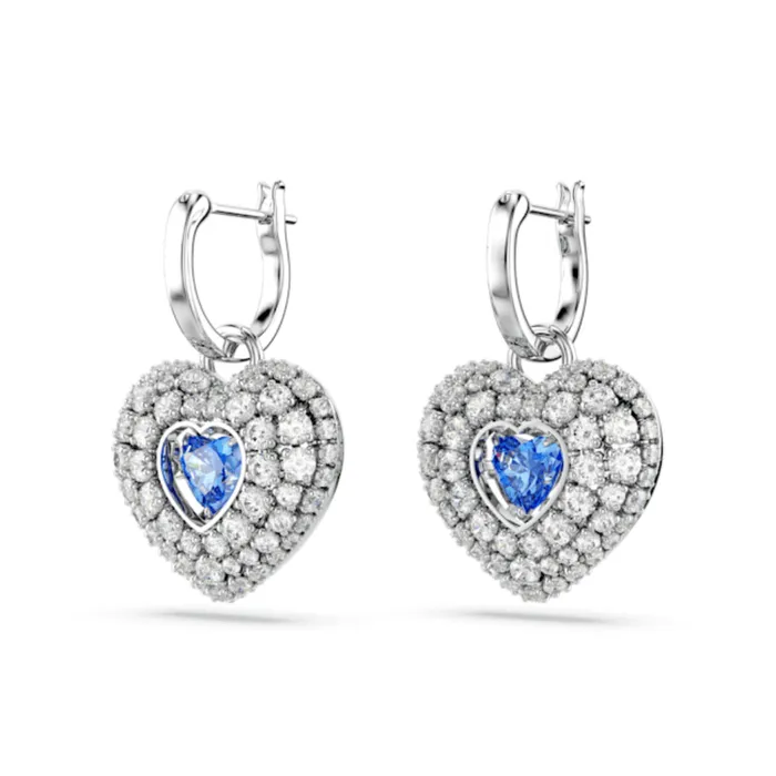 Earrings Swarovski Hyperbola Drop Earrings Heart Blue Rhodium plated Swarovski Earrings Swarovski Hyperbola Drop Earrings Heart Blue Rhodium plated Swarovski
