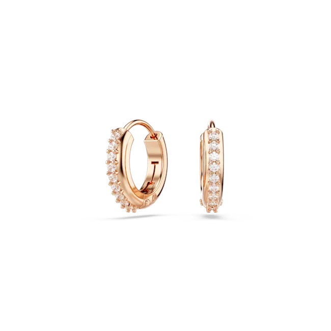 Earrings Swarovski Swarovski Matrix hoop earrings Round cut White Rose goldtone plated Earrings Swarovski Swarovski Matrix hoop earrings Round cut White Rose goldtone plated