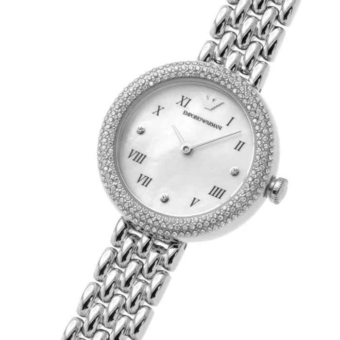 Emporio Armani Watches Emporio Armani Womens Rosa Analog White Dial Watch