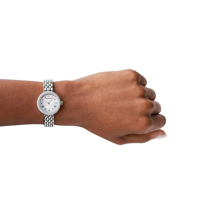 Emporio Armani Watches Emporio Armani Womens Rosa Analog White Dial Watch