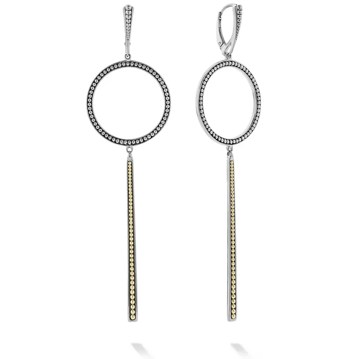 Enso TwoTone Circle Linear Drop Earrings Lagos Earrings