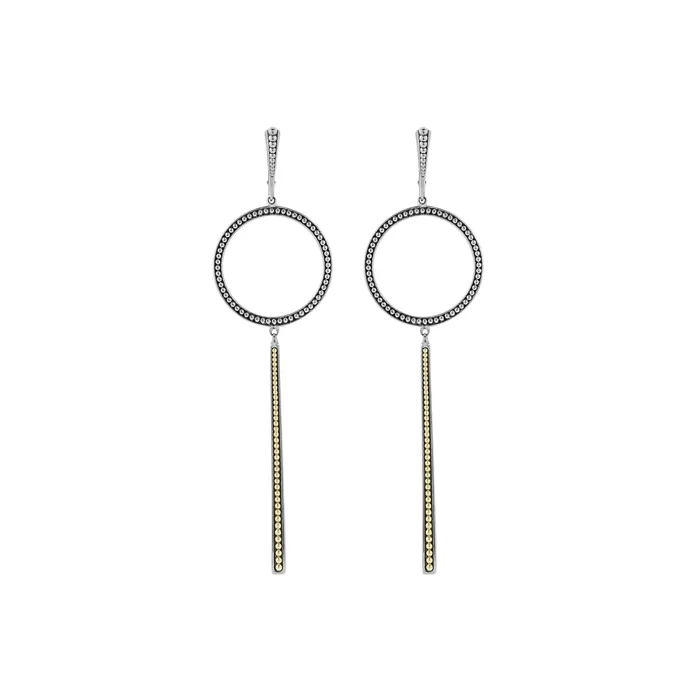 Enso TwoTone Circle Linear Drop Earrings Lagos Earrings Enso TwoTone Circle Linear Drop Earrings Lagos Earrings