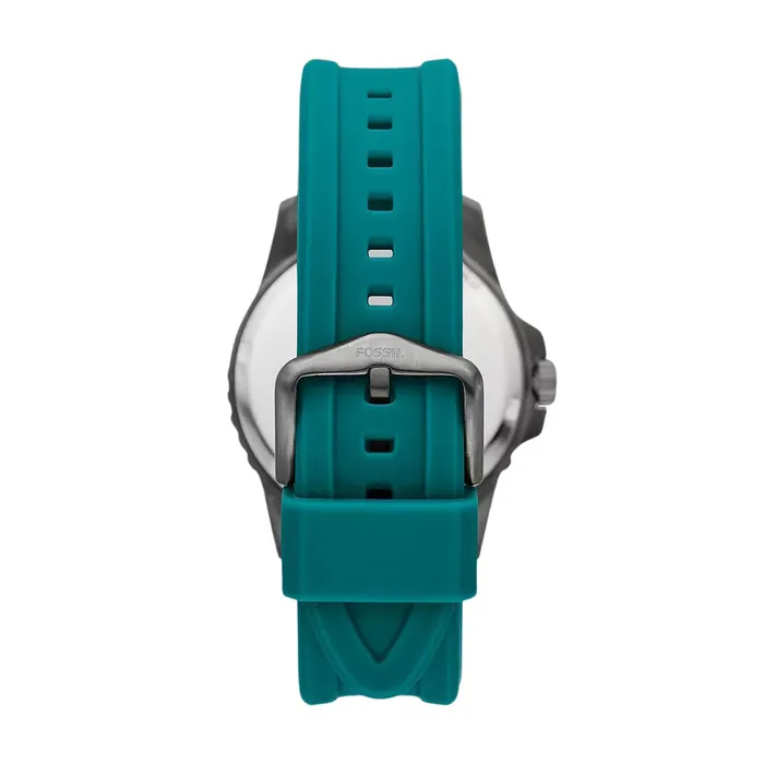 Fossil Watches Fossil Blue Dive ThreeHand Date Oasis Silicone Watch Fossil Watches Fossil Blue Dive ThreeHand Date Oasis Silicone Watch