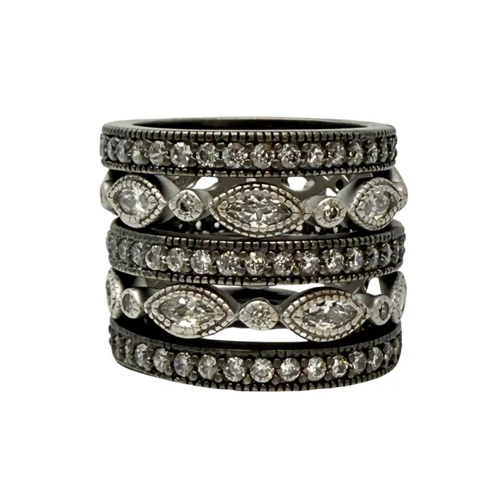 Freida Rothman Everyday 5stack Ring Set Freida Rothman Rings