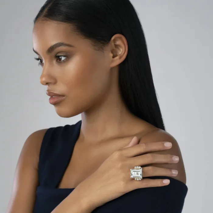 Glacier Large EmeraldCut White Topaz Ring LAGOS Rings Glacier Large EmeraldCut White Topaz Ring LAGOS Rings