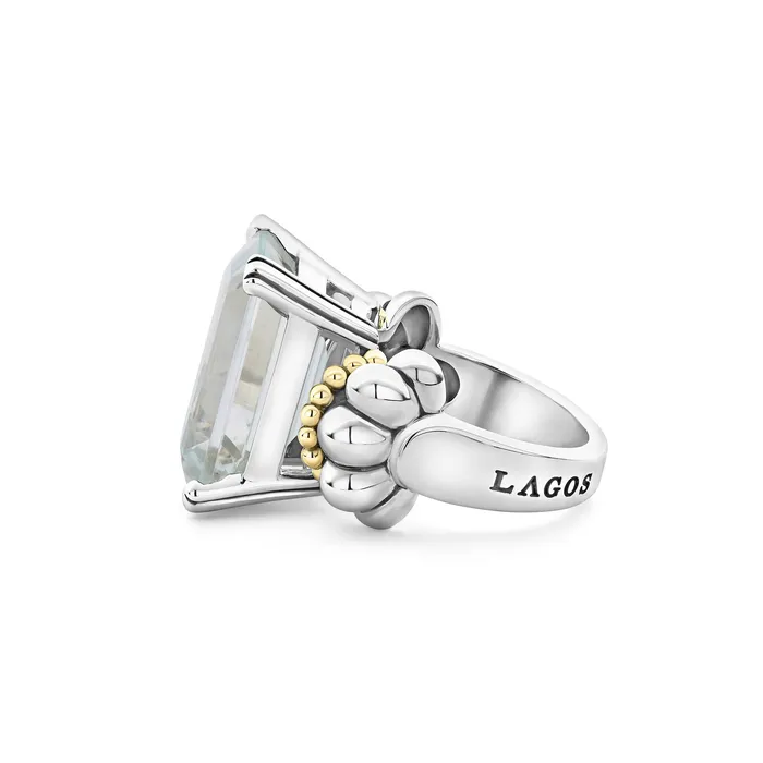 Glacier Large EmeraldCut White Topaz Ring LAGOS Rings Glacier Large EmeraldCut White Topaz Ring LAGOS Rings
