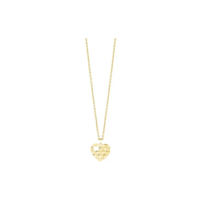 Guess Necklaces Guess Gold Color Necklace With CutOut Heart Pendant Design