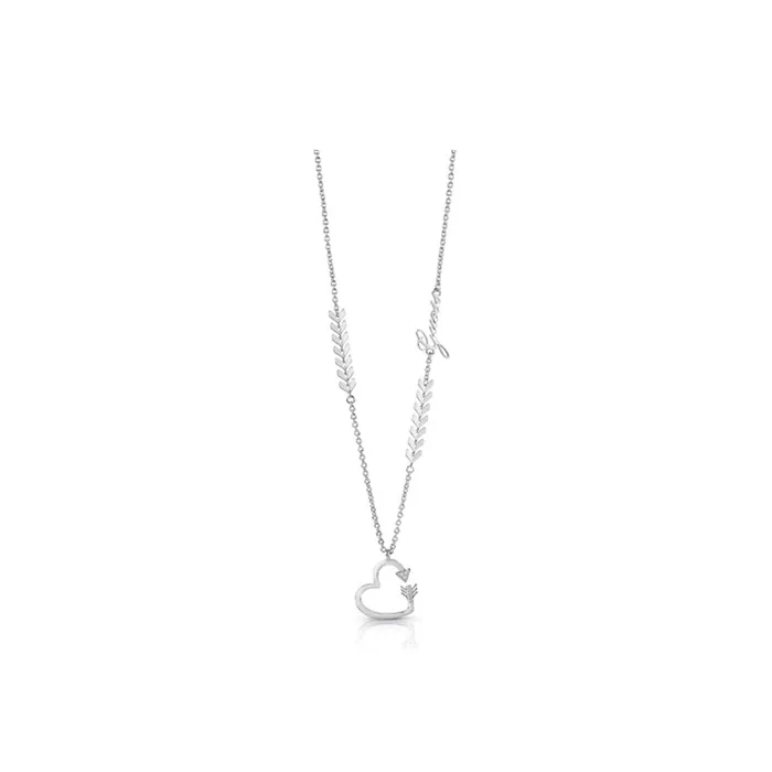 Guess Necklaces GuessNecklace Silver Color With Crystal Open Heart Arrow Design 1618 Guess Necklaces GuessNecklace Silver Color With Crystal Open Heart Arrow Design 1618