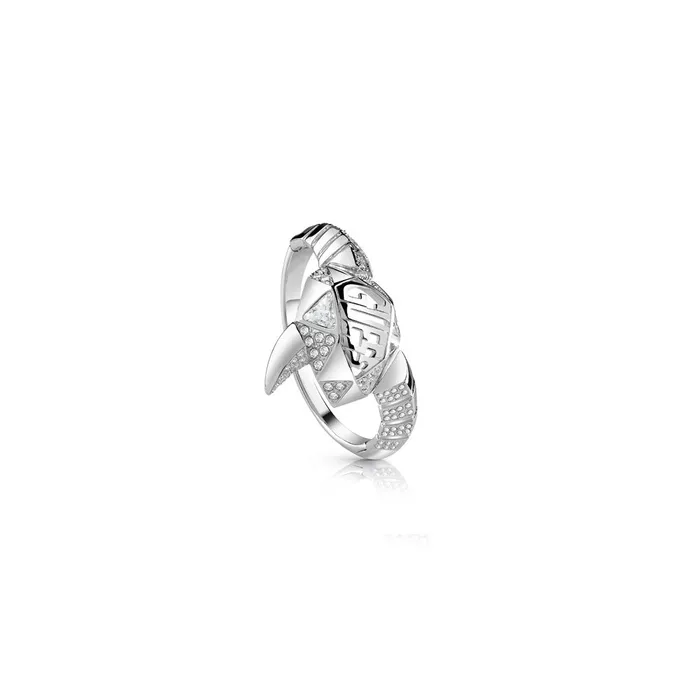 Guessbangle Silver Color With Stone Snake Head Design Guess Rings