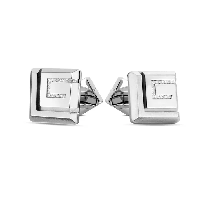 Guy Laroche Bracelets Guy Laroche Alex Gents Stainless Steel SilverMattShine Cufflinks