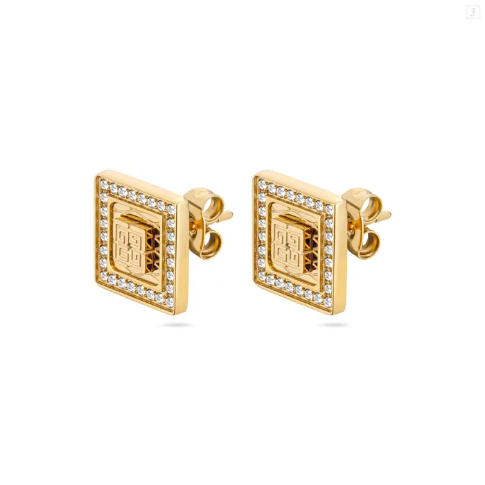 Guy Laroche Earrings Guy Laroche Eva Ladies Gold Plated With Crystals Earrings
