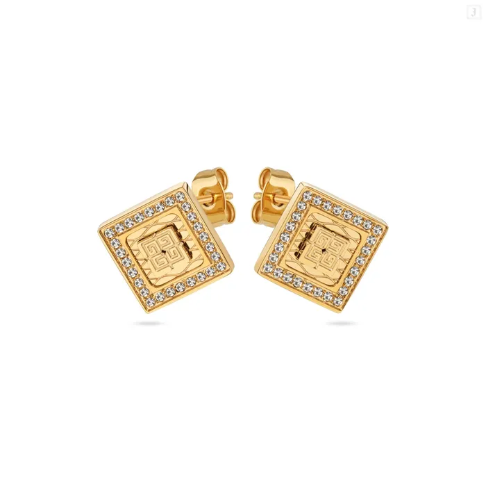 Guy Laroche Earrings Guy Laroche Eva Ladies Gold Plated With Crystals Earrings