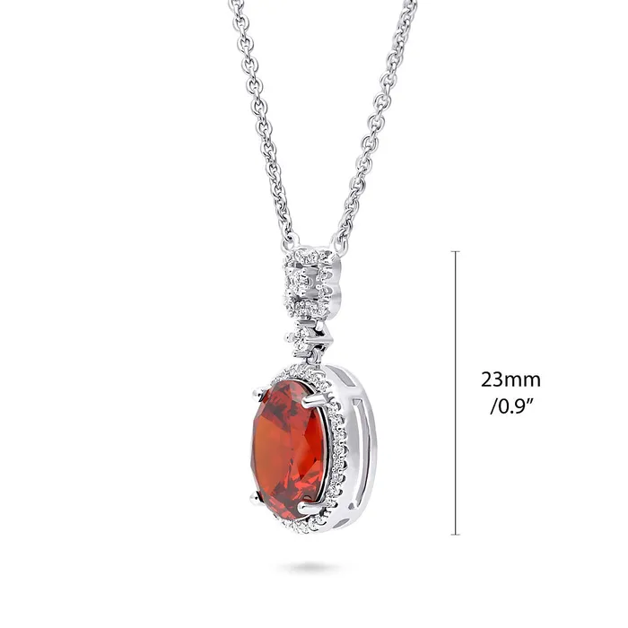 Halo Clover Oval CZ Necklace in Sterling Silver BERRICLE Necklaces