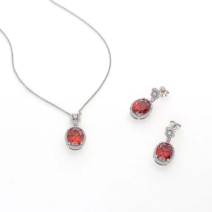 Halo Clover Oval CZ Necklace in Sterling Silver BERRICLE Necklaces
