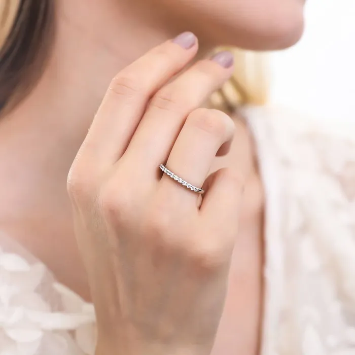 Halo Pear CZ Ring Set in Sterling Silver BERRICLE Rings