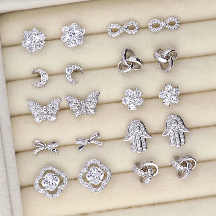 Hamsa Hand CZ Necklace and Earrings in Sterling Silver BERRICLE Necklaces