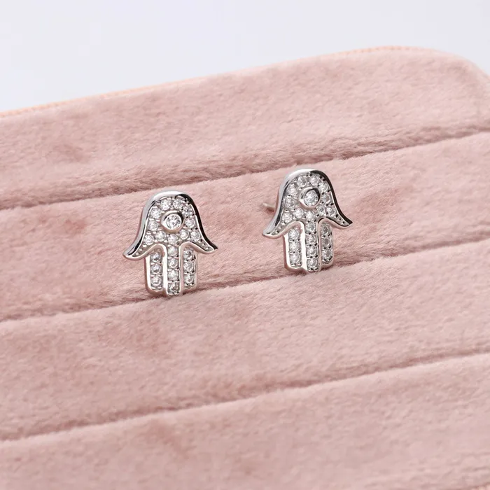 Hamsa Hand CZ Necklace and Earrings in Sterling Silver BERRICLE Necklaces