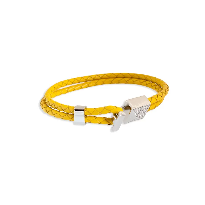 Just Cavalli Bracelet Braided Yellow Leather With Just Cavalli Logo Just Cavalli Bracelets Just Cavalli Bracelet Braided Yellow Leather With Just Cavalli Logo Just Cavalli Bracelets