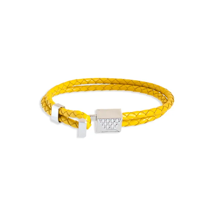 Just Cavalli Bracelet Braided Yellow Leather With Just Cavalli Logo Just Cavalli Bracelets Just Cavalli Bracelet Braided Yellow Leather With Just Cavalli Logo Just Cavalli Bracelets