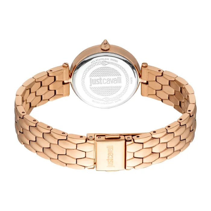 Just Cavalli Bracelets Just Cavalli Womens Rose Gold Watch with Light Pink Dial and Metal Bracelet