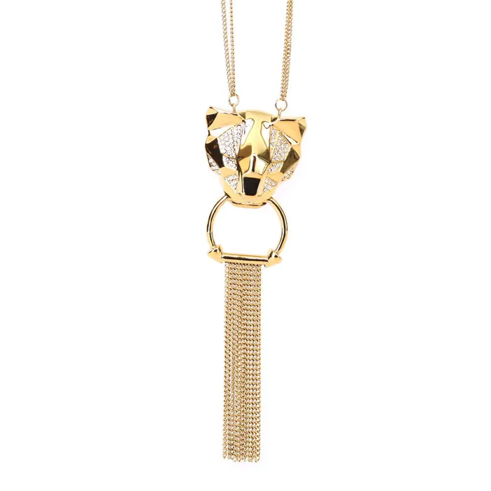 Just Cavalli Just Cavalli Necklace Ip Gold With Tiger Head Pendant Dangling Style Necklaces Just Cavalli Just Cavalli Necklace Ip Gold With Tiger Head Pendant Dangling Style Necklaces