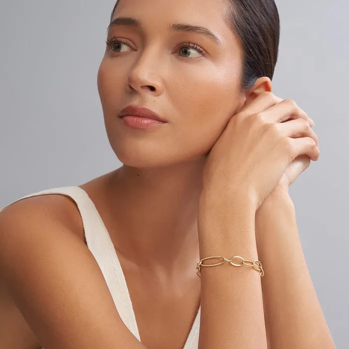 LAGOS Bracelets Signature Caviar 18K Gold Oval Link Bracelet LAGOS Bracelets Signature Caviar 18K Gold Oval Link Bracelet
