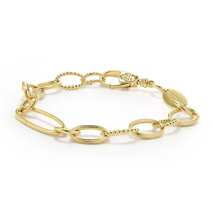 LAGOS Bracelets Signature Caviar 18K Gold Oval Link Bracelet LAGOS Bracelets Signature Caviar 18K Gold Oval Link Bracelet