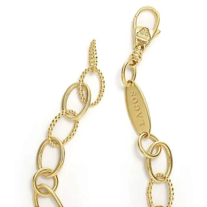 LAGOS Bracelets Signature Caviar 18K Gold Oval Link Bracelet LAGOS Bracelets Signature Caviar 18K Gold Oval Link Bracelet