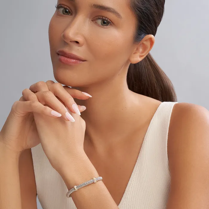 LAGOS Caviar Lux Double X Caviar Diamond Bracelet 6mm Bracelets LAGOS Caviar Lux Double X Caviar Diamond Bracelet 6mm Bracelets