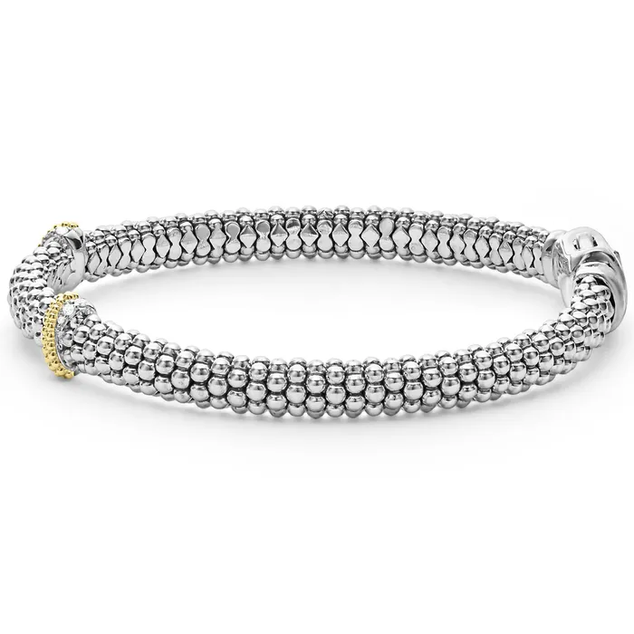 LAGOS Caviar Lux Double X Caviar Diamond Bracelet 6mm Bracelets LAGOS Caviar Lux Double X Caviar Diamond Bracelet 6mm Bracelets