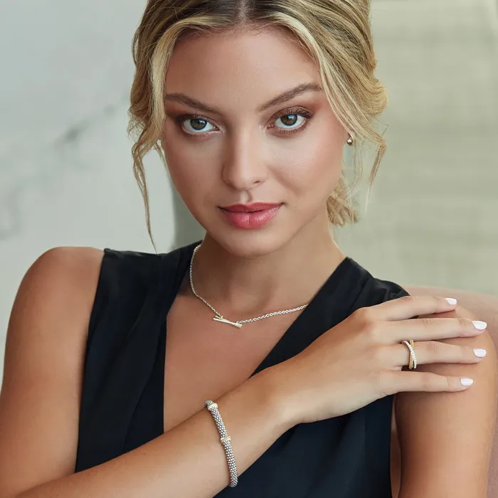 LAGOS Caviar Lux Double X Caviar Diamond Bracelet 6mm Bracelets LAGOS Caviar Lux Double X Caviar Diamond Bracelet 6mm Bracelets