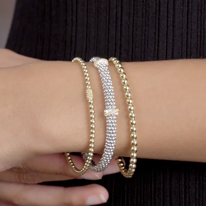 LAGOS Caviar Lux Double X Caviar Diamond Bracelet 6mm Bracelets LAGOS Caviar Lux Double X Caviar Diamond Bracelet 6mm Bracelets