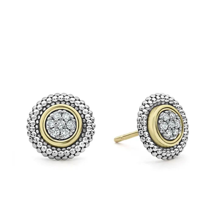 Lagos Earrings Signature Caviar Beaded Diamond Stud Earrings