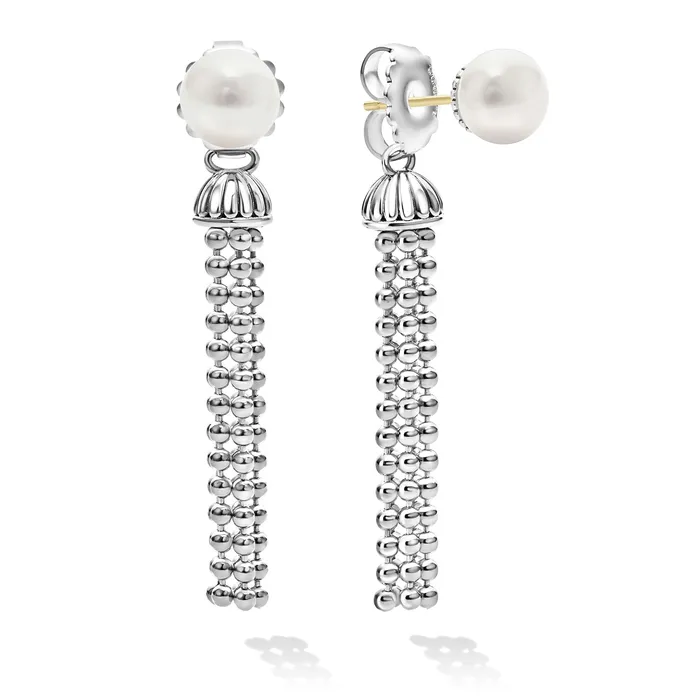 LAGOS Earrings Signature Caviar Pearl Tassel FrontBack Drop Earrings