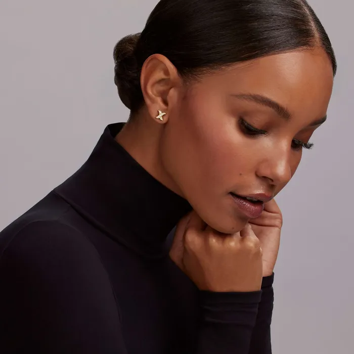 LAGOS Embrace 18K Gold X Diamond Stud Earrings Earrings LAGOS Embrace 18K Gold X Diamond Stud Earrings Earrings