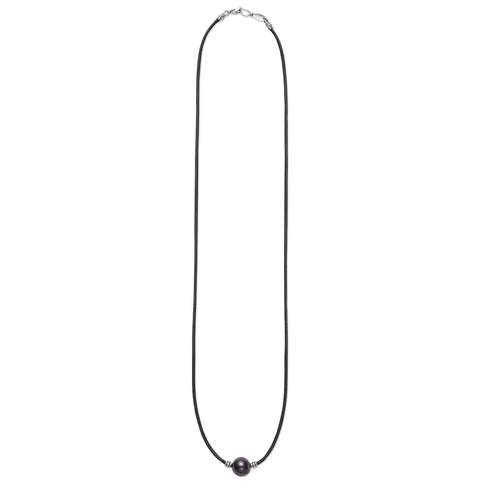 LAGOS Necklaces Anthem Single Tahitian Black Pearl Necklace LAGOS Necklaces Anthem Single Tahitian Black Pearl Necklace