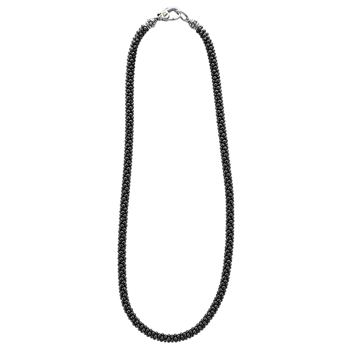 Lagos Necklaces Black Caviar Black Ceramic Beaded Necklace 5mm Lagos Necklaces Black Caviar Black Ceramic Beaded Necklace 5mm
