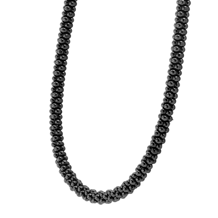Lagos Necklaces Black Caviar Black Ceramic Beaded Necklace 5mm Lagos Necklaces Black Caviar Black Ceramic Beaded Necklace 5mm