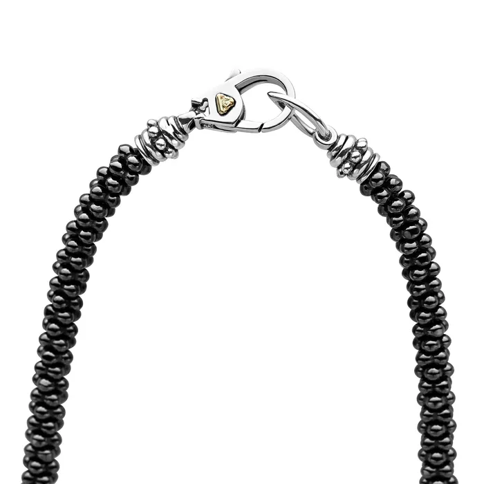 Lagos Necklaces Black Caviar Black Ceramic Beaded Necklace 5mm Lagos Necklaces Black Caviar Black Ceramic Beaded Necklace 5mm