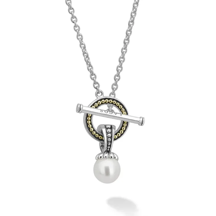 Lagos Necklaces Luna Pearl Toggle Pendant Necklace
