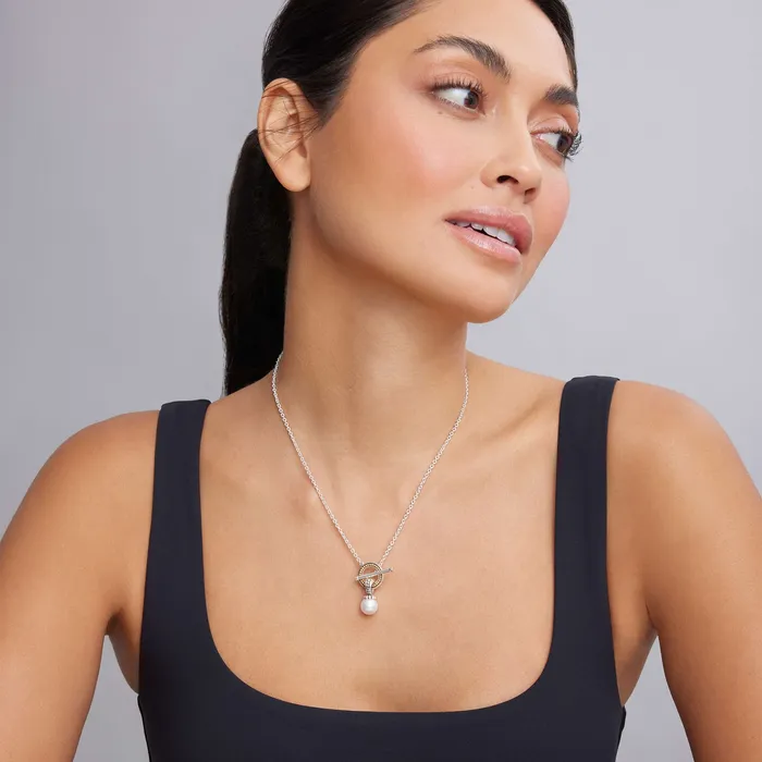 Lagos Necklaces Luna Pearl Toggle Pendant Necklace Lagos Necklaces Luna Pearl Toggle Pendant Necklace