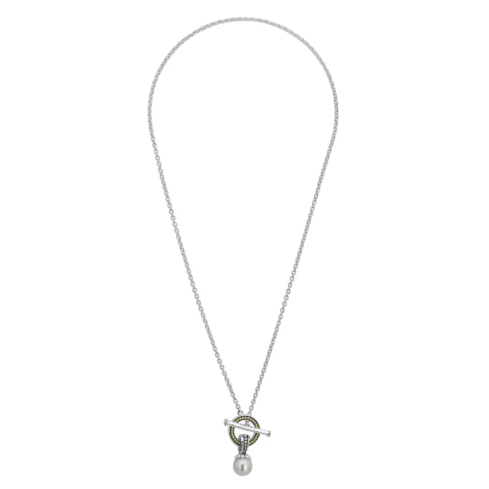 Lagos Necklaces Luna Pearl Toggle Pendant Necklace Lagos Necklaces Luna Pearl Toggle Pendant Necklace
