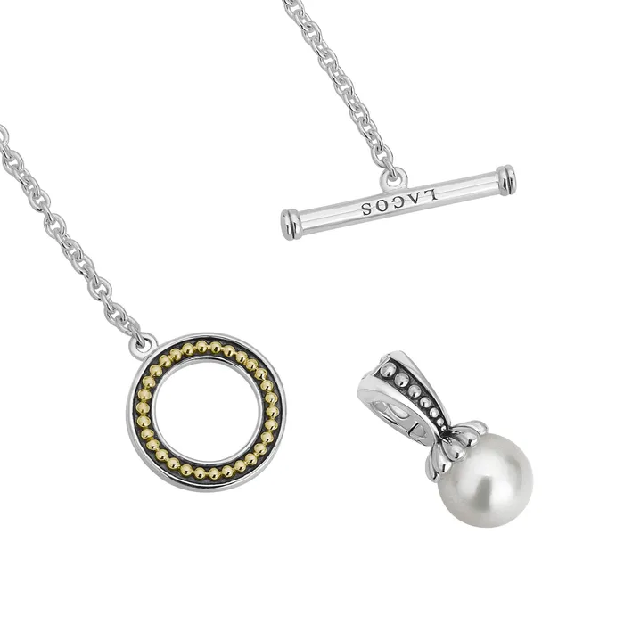 Lagos Necklaces Luna Pearl Toggle Pendant Necklace Lagos Necklaces Luna Pearl Toggle Pendant Necklace