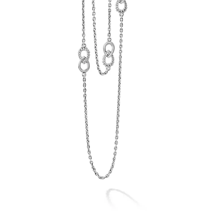 Lagos Necklaces Signature Caviar Fluted Link Station Necklace